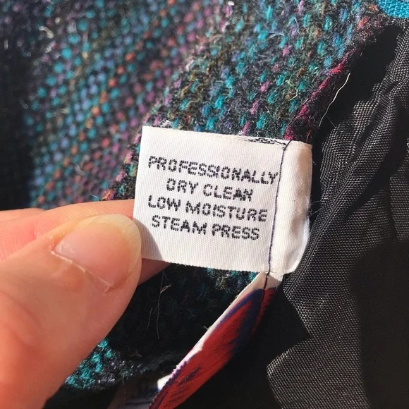 Vintage 70s Women’s Pencil Skirt Striped Teal Wool